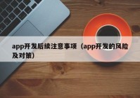 app开发后续注意事项（app开发的风险及对策）