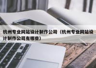 杭州专业网站设计制作公司（杭州专业网站设计制作公司有哪些）