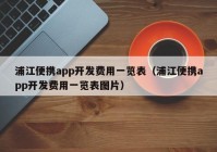 浦江便携app开发费用一览表（浦江便携app开发费用一览表图片）