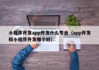 小程序开发app开发什么专业（app开发和小程序开发哪个好）