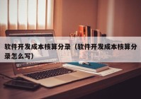 软件开发成本核算分录（软件开发成本核算分录怎么写）