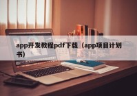 app开发教程pdf下载（app项目计划书）