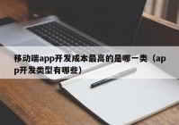 移动端app开发成本最高的是哪一类（app开发类型有哪些）