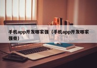 手机app开发哪家强（手机app开发哪家强些）