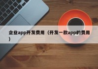 企业app开发费用（开发一款app的费用）