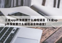 工业app开发需要什么编程语言（工业app开发需要什么编程语言和语言）