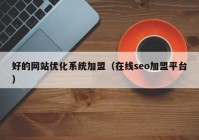 好的网站优化系统加盟（在线seo加盟平台）