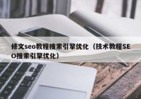 修文seo教程搜索引擎优化（技术教程SEO搜索引擎优化）