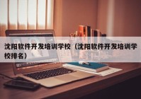 沈阳软件开发培训学校（沈阳软件开发培训学校排名）