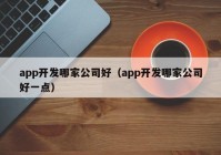 app开发哪家公司好（app开发哪家公司好一点）