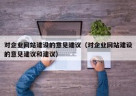 对企业网站建设的意见建议（对企业网站建设的意见建议和建议）