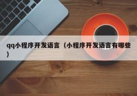 qq小程序开发语言（小程序开发语言有哪些）