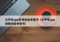 大学生app开发创业申报书（大学生app创新创业申报书）