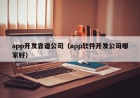 app开发靠谱公司（app软件开发公司哪家好）