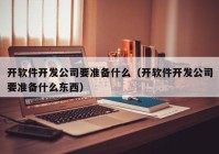 开软件开发公司要准备什么（开软件开发公司要准备什么东西）