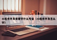 小程序开发需要学什么专业（小程序开发怎么学）