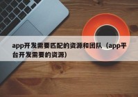 app开发需要匹配的资源和团队（app平台开发需要的资源）