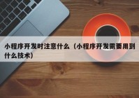 小程序开发时注意什么（小程序开发需要用到什么技术）