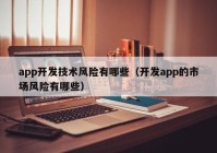 app开发技术风险有哪些（开发app的市场风险有哪些）