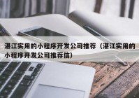 湛江实用的小程序开发公司推荐（湛江实用的小程序开发公司推荐信）