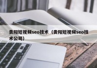 贵阳短视频seo技术（贵阳短视频seo技术公司）