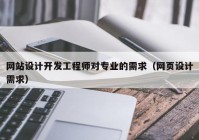 网站设计开发工程师对专业的需求（网页设计需求）