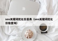 seo关键词优化价目表（seo关键词优化价格查询）