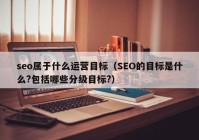 seo属于什么运营目标（SEO的目标是什么?包括哪些分级目标?）