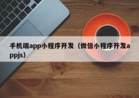 手机端app小程序开发（微信小程序开发appjs）