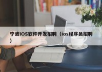 宁波IOS软件开发招聘（ios程序员招聘）