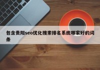 包含贵阳seo优化搜索排名系统哪家好的词条